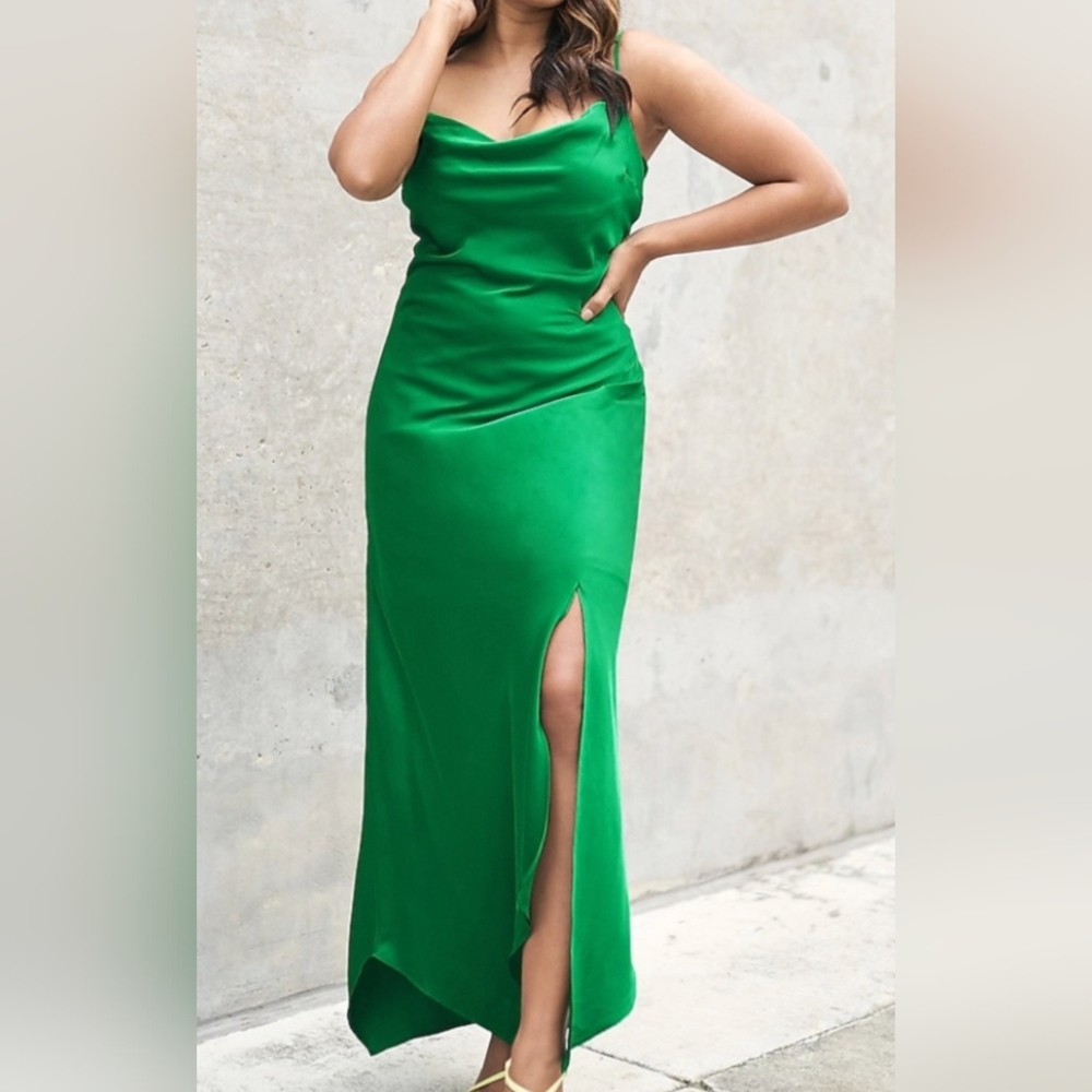 Express Satin Asymmetrical Dress